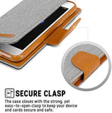 Goospery Canvas Wallet for Apple iPhone SE 2020 Case Denim Stand Flip Cover