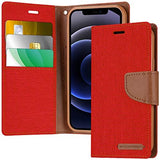 Goospery Canvas Wallet Case for iPhone 12 Mini (5.4 inches) Denim Stand Flip Cover