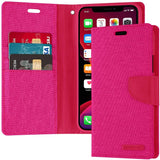 GOOSPERY Canvas Wallet for Apple iPhone 11 Pro Max Case (6.5 inches) Denim Stand Flip Cover