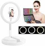 Adjustable Stand Phone Holder LED Ring Selfie Light Stream Photo Makeup Lamp - Y2