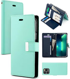 Compatible with iPhone 15 Pro Max, GOOSPERY Rich Wallet Extra Card Slot Flap