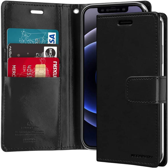 Goospery Blue Moon Wallet Case for iPhone 13 Leather Stand Flip Cover