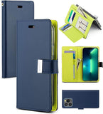 Compatible with iPhone 15 Pro Max, GOOSPERY Rich Wallet Extra Card Slot Flap