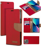 iPhone 15 Case GOOSPERY Canvas Support Wireless Charge [3 Card & Cash Slots]