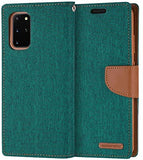 Goospery Canvas Wallet for Samsung Galaxy S21 Plus Case (2021) Denim Stand Flip Cover