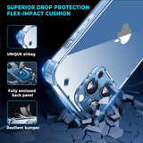 Clear Case for iPhone 13 Pro, Shockproof Phone Bumper Cover, Anti-Scratch Clear Back