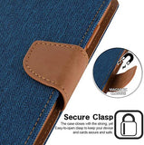 Goospery Canvas Wallet for Samsung Galaxy S22 Ultra Case (2022) Denim Stand Flip Cover