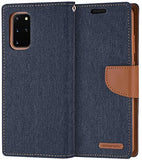 Goospery Canvas Wallet for Samsung Galaxy S21 Plus Case (2021) Denim Stand Flip Cover