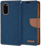 Goospery Canvas Wallet for Samsung Galaxy S22 Case (2022) Denim Stand Flip Cover