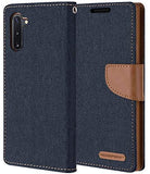Goospery Canvas Wallet for Samsung Galaxy Note 10 Case (2019) Denim Stand Flip Cover