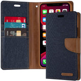 Goospery Canvas Wallet for Apple iPhone 11 Pro Case (5.8 inches) Denim Stand Flip Cover