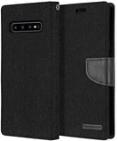 Goospery Canvas Wallet for Samsung Galaxy S10 Plus Case (2019) Denim Stand Flip Cover