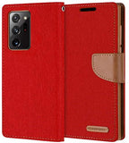 Goospery Canvas Wallet for Samsung Galaxy Note 20 Ultra Case (2020) Denim Stand Flip Cover (Orange) NT20U-CAN-ORG
