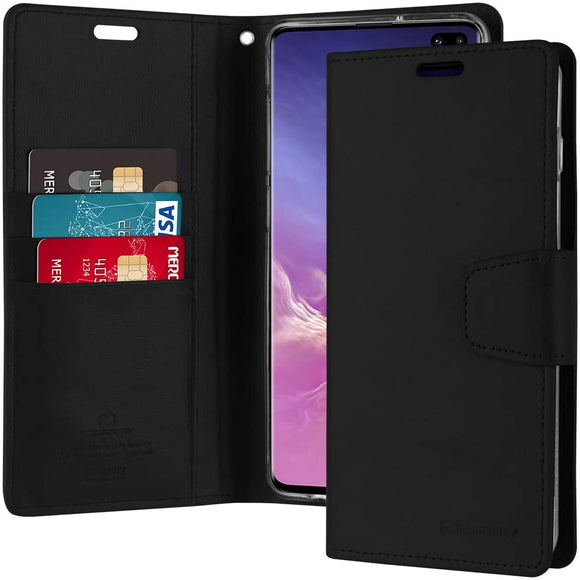 Goospery Sonata Wallet for Samsung Galaxy S10 Plus Case (2019) Leather Stand Flip Cover (Black) S10P-SON-BLK