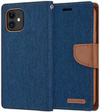 Goospery Canvas Wallet Case for iPhone 12 Pro, iPhone 12 (6.1 inches) Denim Stand Flip Cover