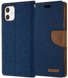 Goospery Canvas Wallet for Apple iPhone 11 Case (6.1 inches) Denim Stand Flip Cover