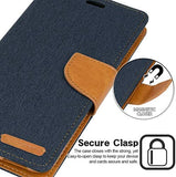 GOOSPERY Canvas Wallet for Apple iPhone Xs Case (2018) iPhone X Case (2017) Denim Stand Flip Cove