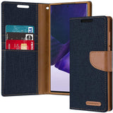 Goospery Canvas Wallet for Samsung Galaxy Note 20 Ultra Case (2020) Denim Stand Flip Cover (Orange) NT20U-CAN-ORG