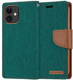 Goospery Canvas Wallet Case for iPhone 12 Mini (5.4 inches) Denim Stand Flip Cover