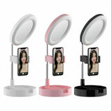 Led Foldable Mirror Phone Stand Holder For Video Photo makeup Selfie Light-G3
